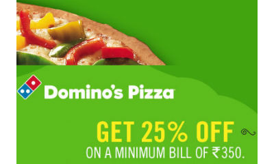 India Desire : Dominos Pizza Rakhi Special Offer: Get 25% off On 350 Or Above Bill At Dominos Pizza Between 28th To 30th August 2015-Use Code RK25